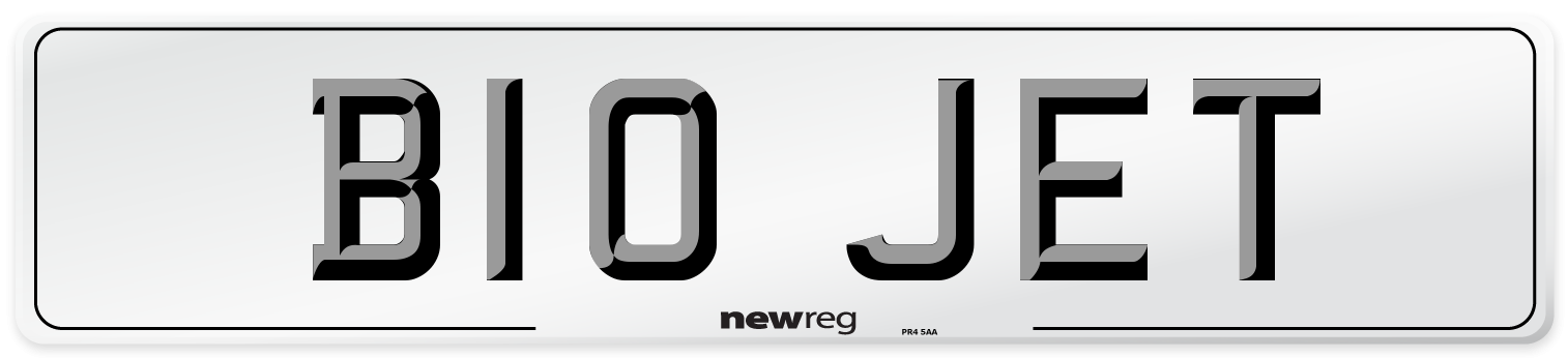 B10 JET Number Plate from New Reg